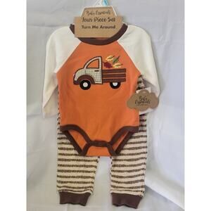 NWT Baby Essentials 4 Piece Outfit 6m INFANT Boys Autumn Fall Leaves TRUCK